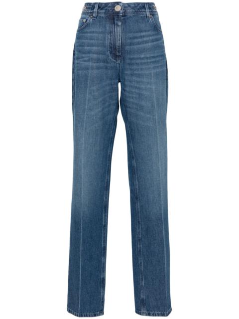 VERSACE logo-plaque straight-leg jeans