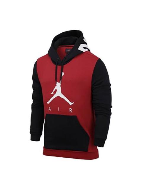 Jordan Air Jordan Colorblock Printing Logo hooded Fleece Lined Sports Red CK1349-687