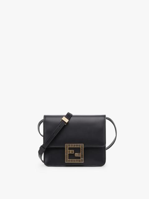 FENDI FENDI FAB bag made of black leather, with front flap decorated with metal FF detail with baguette-cu