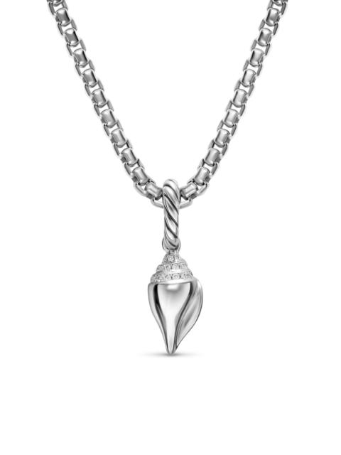 DAVID YURMAN Women's Petite Pavé Shell Amulet in Sterling Silver with Diamonds, 15MM - Diamond