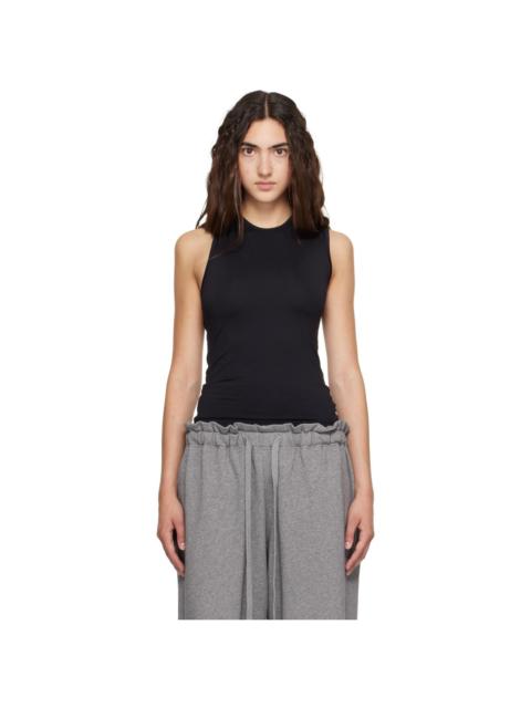 Helmut Lang Black Asymmetric Cutout Tank Top