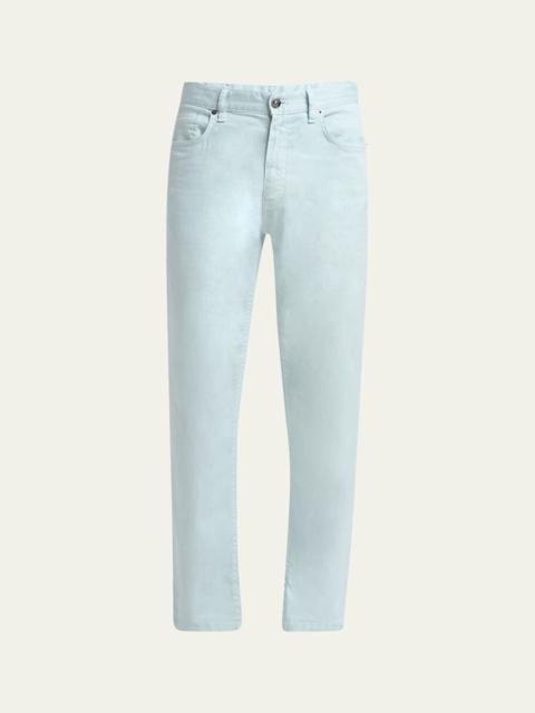 ZEGNA Men's Comfort Linen and Cotton Five-Pocket Pants