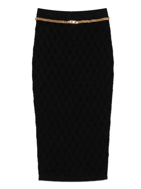 ELISABETTA FRANCHI Elisabetta Franchi Chain-embellished Geometric Midi Skirt