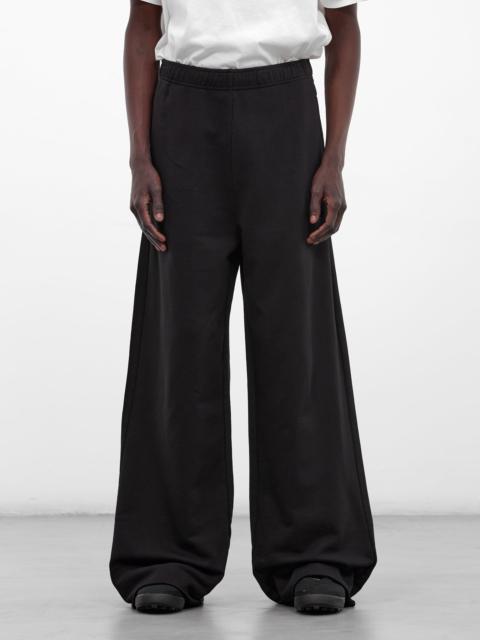 MM6 Maison Margiela Black Wide Leg Jersey Trousers
