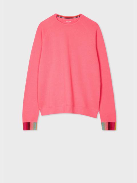Paul Smith Women's Pink Lounge Sweatshirt With 'Swirl Stripe' Cuffs