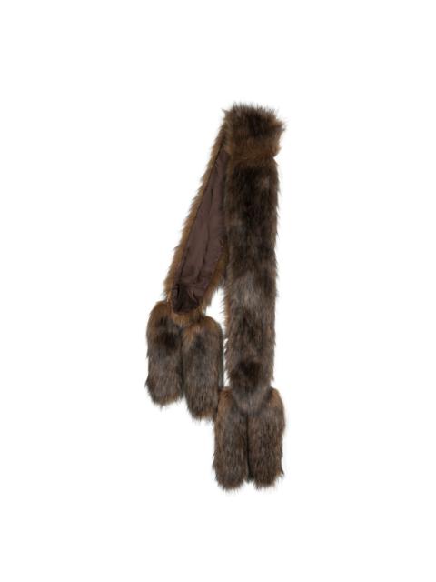 Moschino detahcable-detail faux-fur scarf