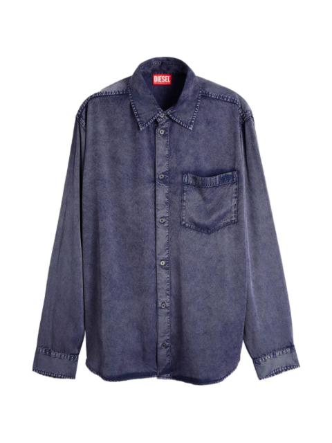Diesel fluid shirt in denim-effect viscose