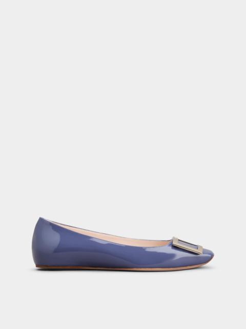 Roger Vivier Trompette Metal Buckle Ballerinas in Patent Leather