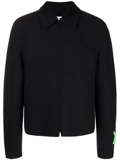 Off-White logo-patch zip-up jacket