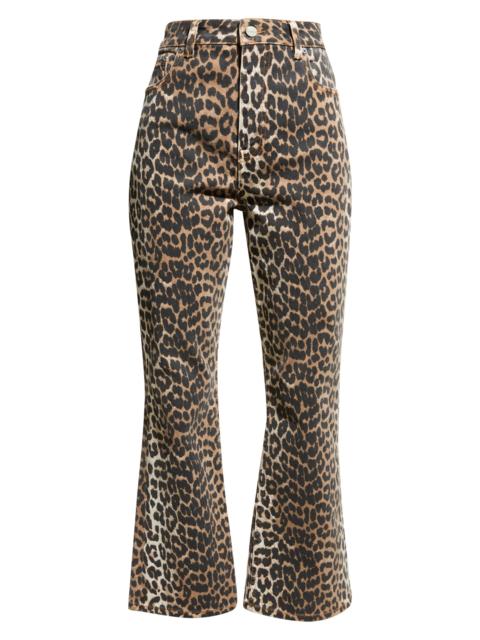 GANNI Women's Betzy Leopard Crop Jeans - Leopard