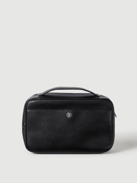 Brunello Cucinelli Grained leather travel beauty case