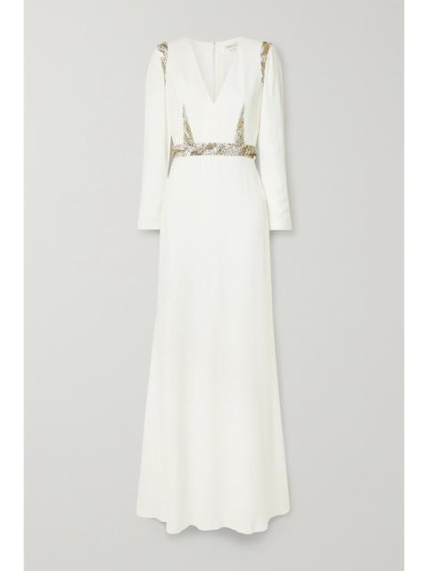 Alexander McQueen Embellished Crepe Gown