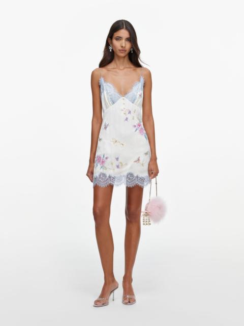 self-portrait Cream Jacquard Sequin Embellished Mini Dress