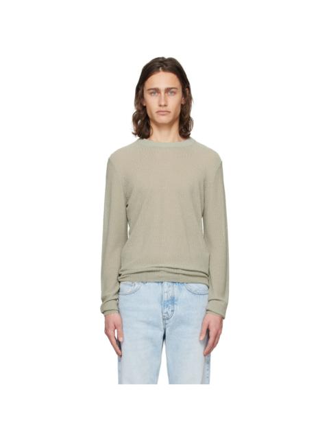 AMI Paris Khaki Semi-Sheer Sweater