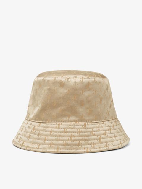 JIMMY CHOO Renata
Camel Cotton and Silk JC Monogram-Jacquard Bucket Hat