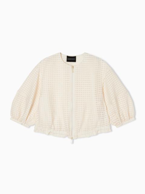 EMPORIO ARMANI 3D GINGHAM JACQUARD JACKET