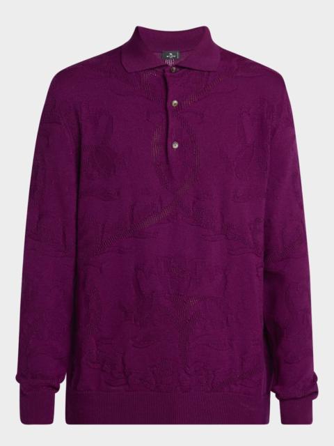 Etro 남자의 큰 Paisley Jacquard Crewneck 스웨터