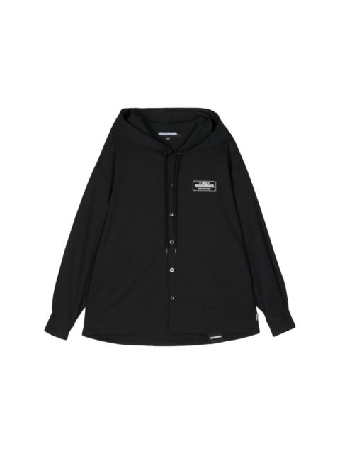 logo-embroidered hooded shirt