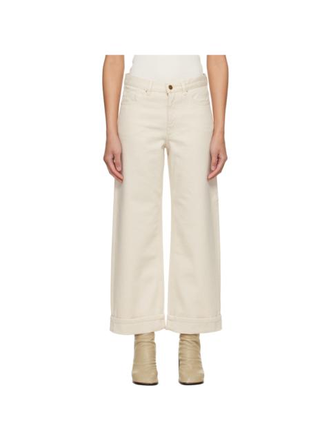 Moncler Off-White Cropped Jeans