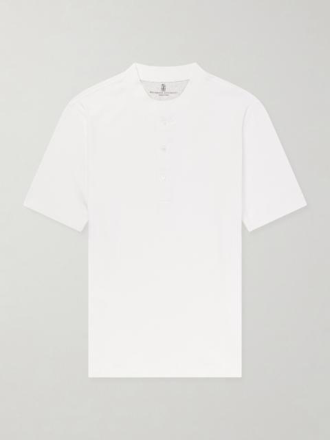 Brunello Cucinelli Ribbed Jersey Henley T-Shirt