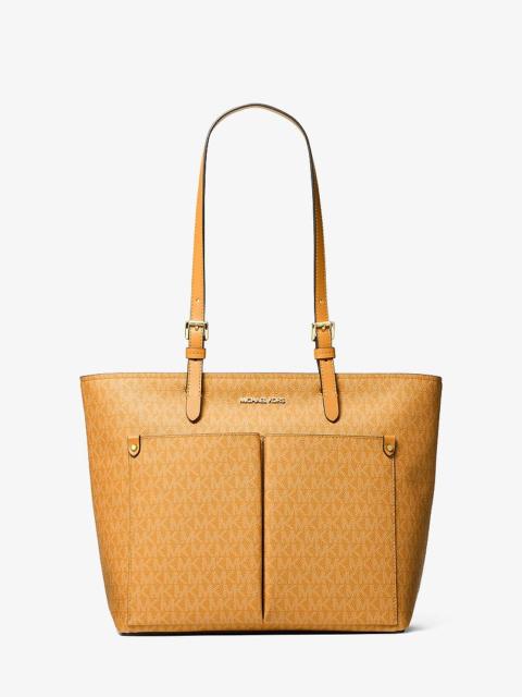 MICHAEL KORS Jet Set Medium Signature Logo Pocket Tote Bag