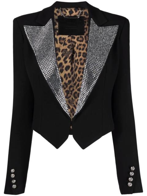 PHILIPP PLEIN crystal-embellished cropped blazer