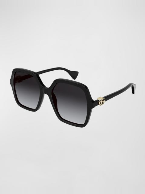 GUCCI Oversize Rectangle Acetate Sunglasses