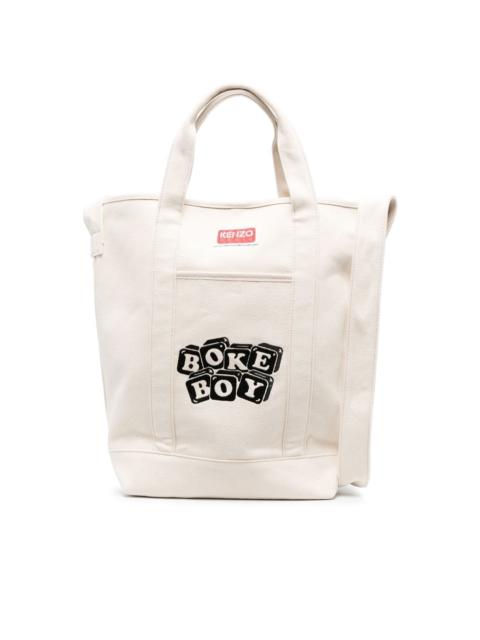 KENZO logo-patch tote bag