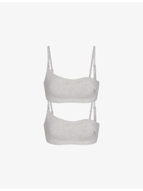 SKIMS Maternity Nursing Scoop Pack of Two Cotton-Jersey Bralettes