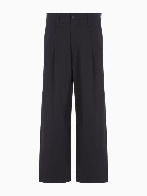 EMPORIO ARMANI ASV Capsule organic gabardine wide trousers with darts