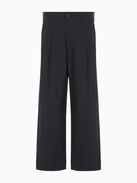 ASV Capsule organic gabardine wide trousers with darts