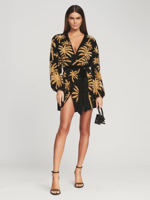 RETROFÊTE GABRIELLE SEQUIN PALM ROBE