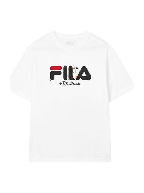 FILA Men's FILA x Pepe Shimada Crossover Casual Breathable Printing Sports Short Sleeve White T-Shirt F11