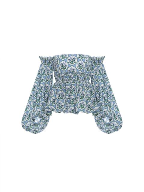 Agua by Agua Bendita Jamaica Chan Chan Celeste Blouse