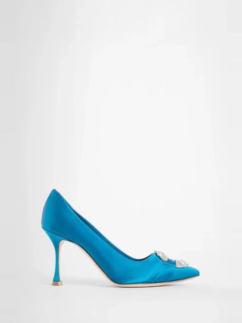 Manolo Blahnik 090-Satin-Jewel-Buckle-Pumps