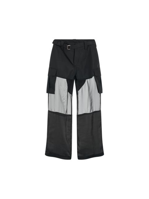 Fabric Combo Pants in Black