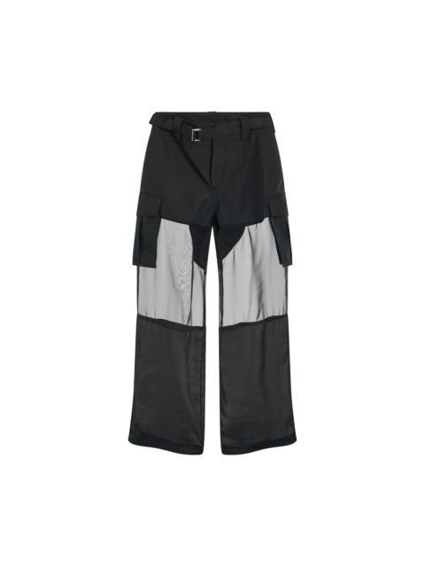 sacai Fabric Combo Pants in Black
