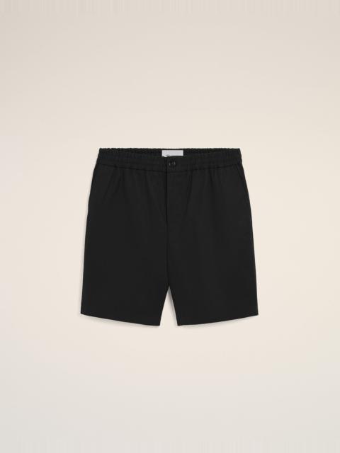 AMI Paris BLACK COTTON ELASTICATED WAIST AMI DE COEUR SHORTS