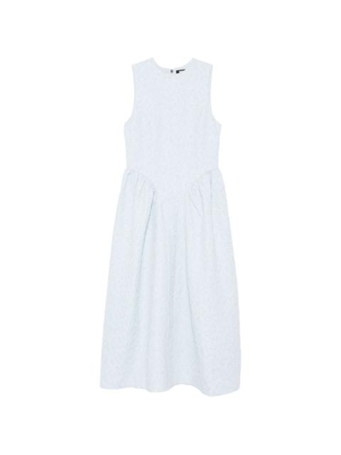 ROTATE jacquard crew-neck midi dress