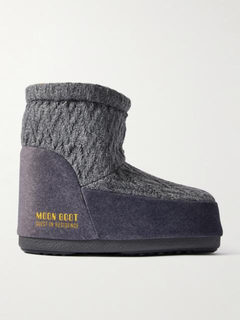 MOON BOOT + Guest In Residence Icon Low Felt-trimmed Knitted Snow Boots