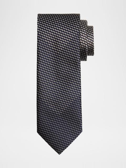 Brioni Men's Textured Stripe Silk Tie