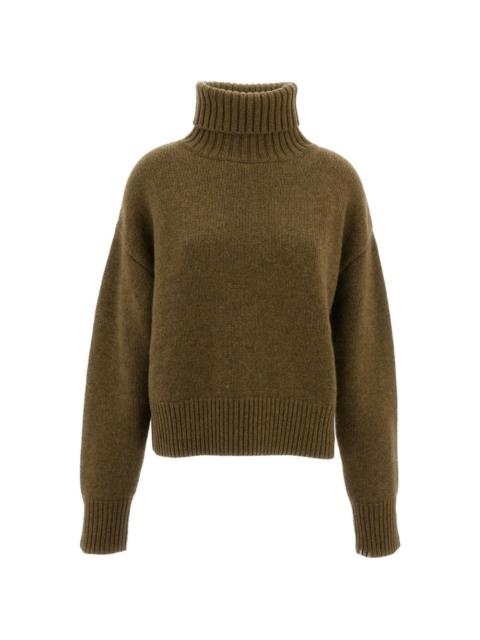 extreme cashmere Crop Xtra roll-neck cashmere sweater