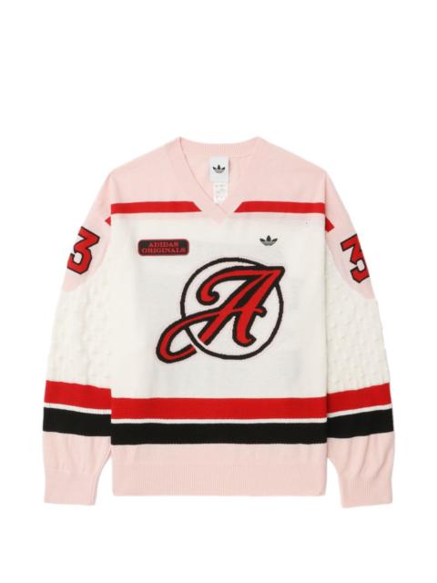 adidas logo V-neck sweater