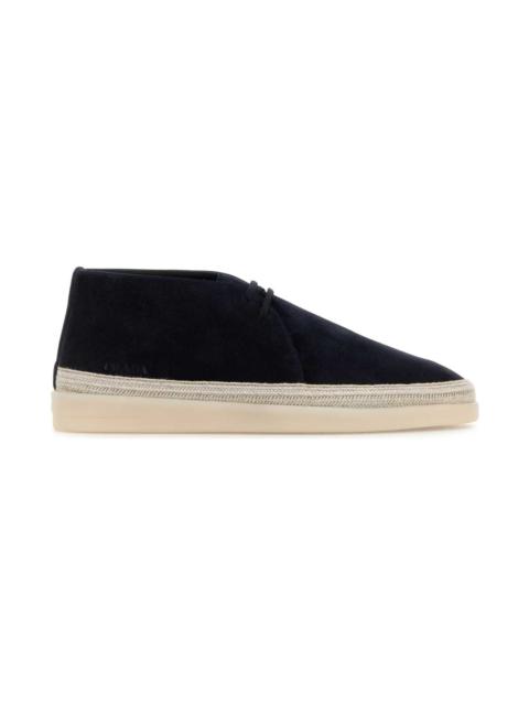 Prada Midnight Blue Suede Ankle Boots