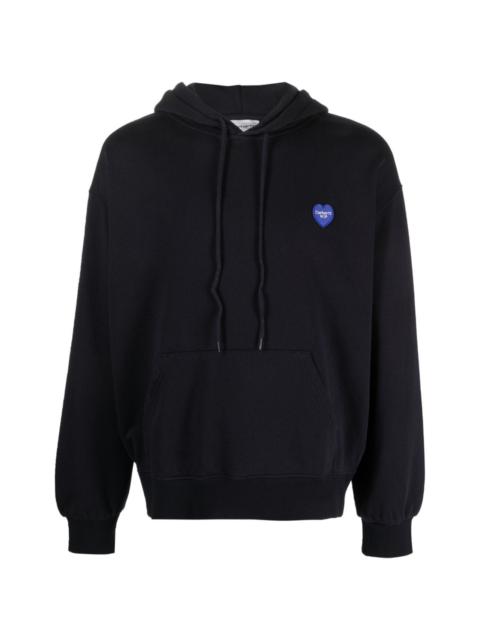 logo-patch stretch-cotton hoodie