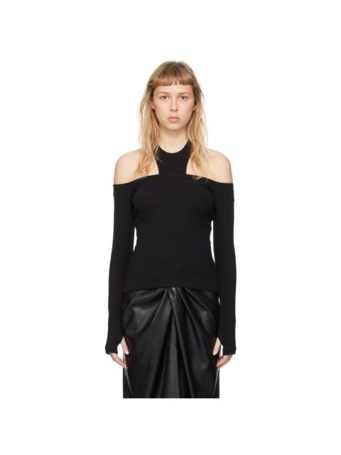 Black Cutout Long Sleeve T-Shirt