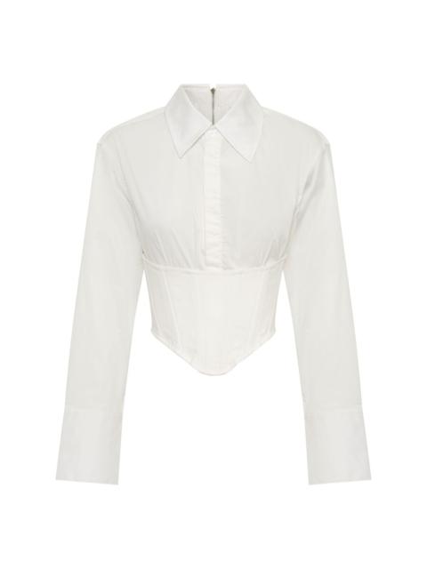 cropped corset-style shirt