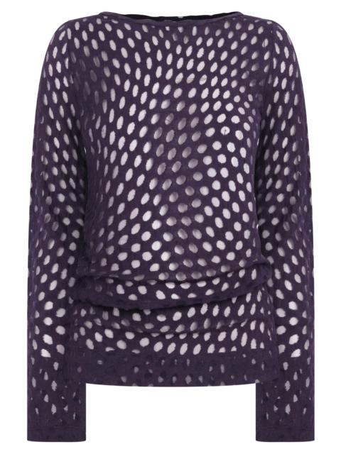Dries Van Noten HOLLETINA POLKA DOT TOP | DARK PURPLE