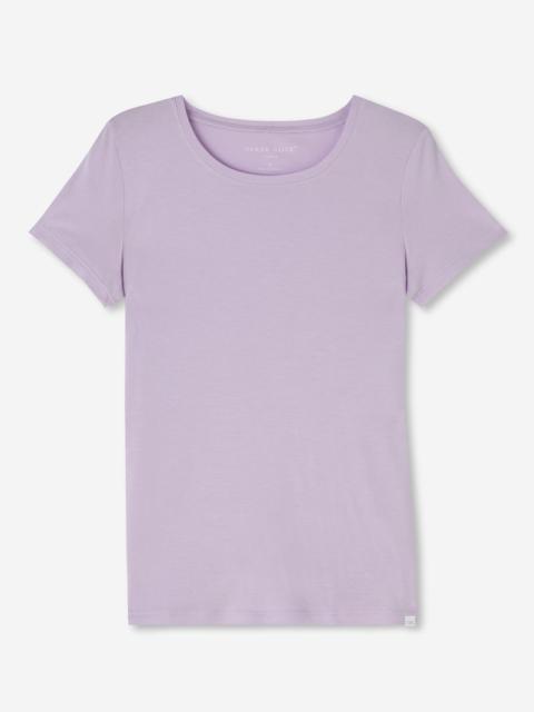 Derek Rose Women's T-Shirt Lara Micro Modal Stretch Lilac