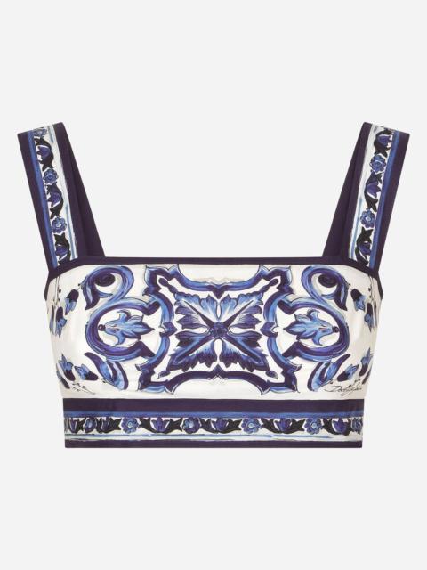 Dolce & Gabbana Majolica 인쇄 Poplin 탑